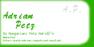 adrian petz business card